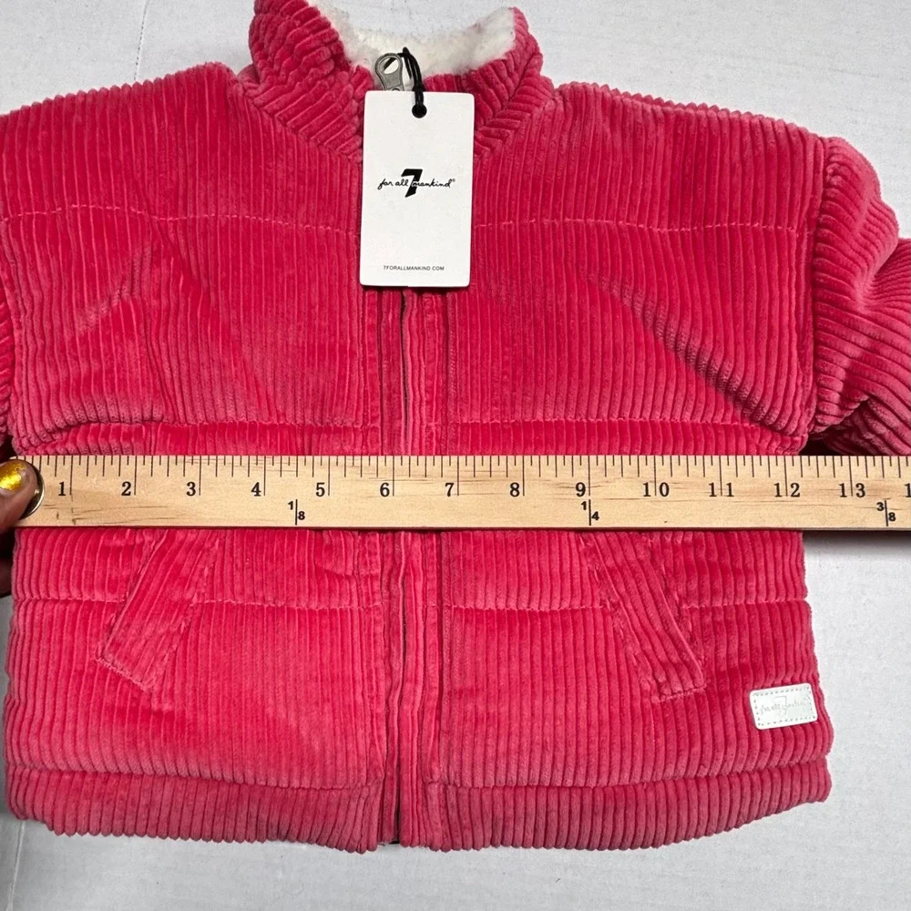 7 For All Mankind Kids Corduroy Sherpa Lined Barn Jacket Pink 12M Chore‎ NWT